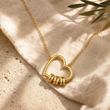 Collar Corazón Eterno – "Amor, Familia, Para Siempre"